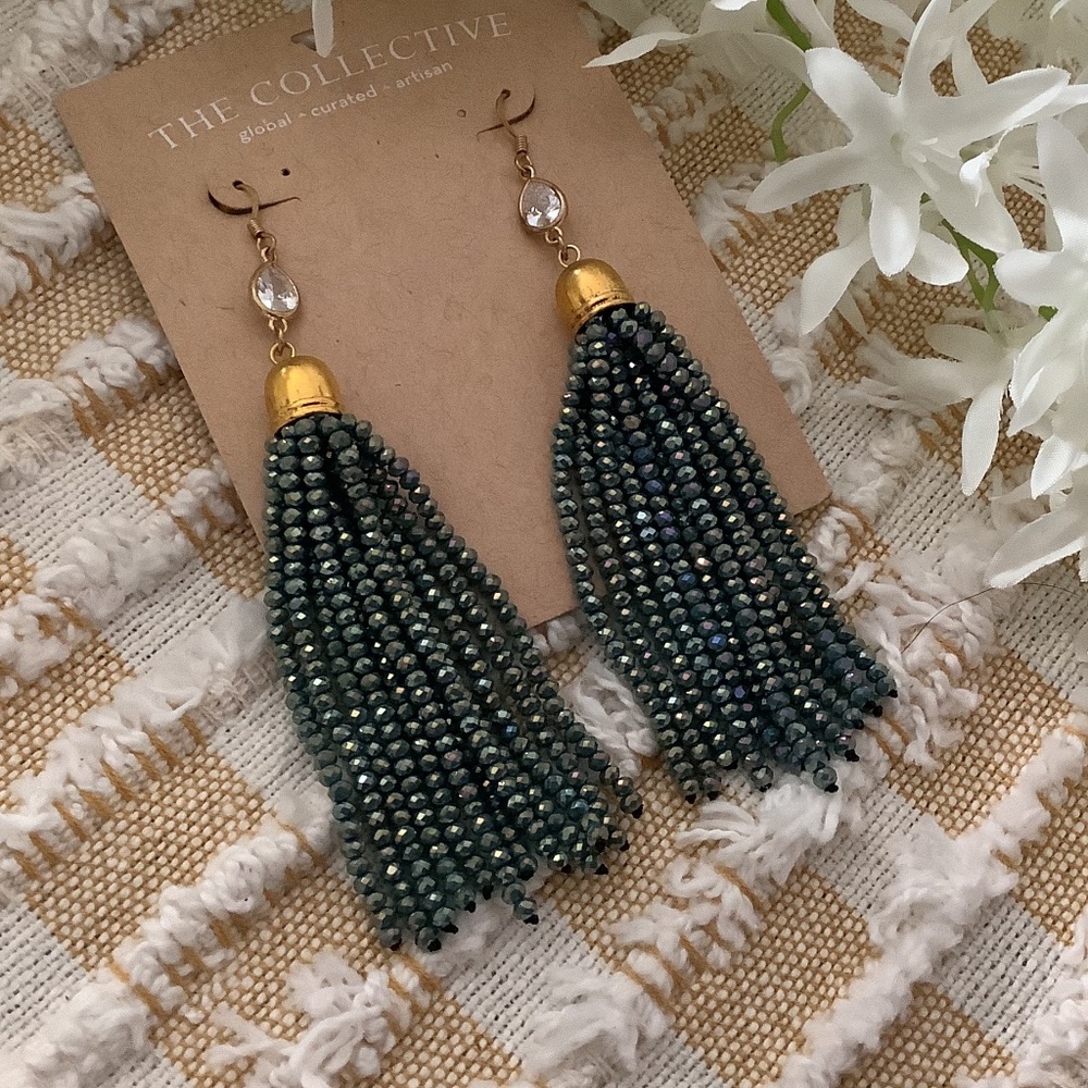 Soft Surroundings Blue Danella  Crystal Earrings NWT